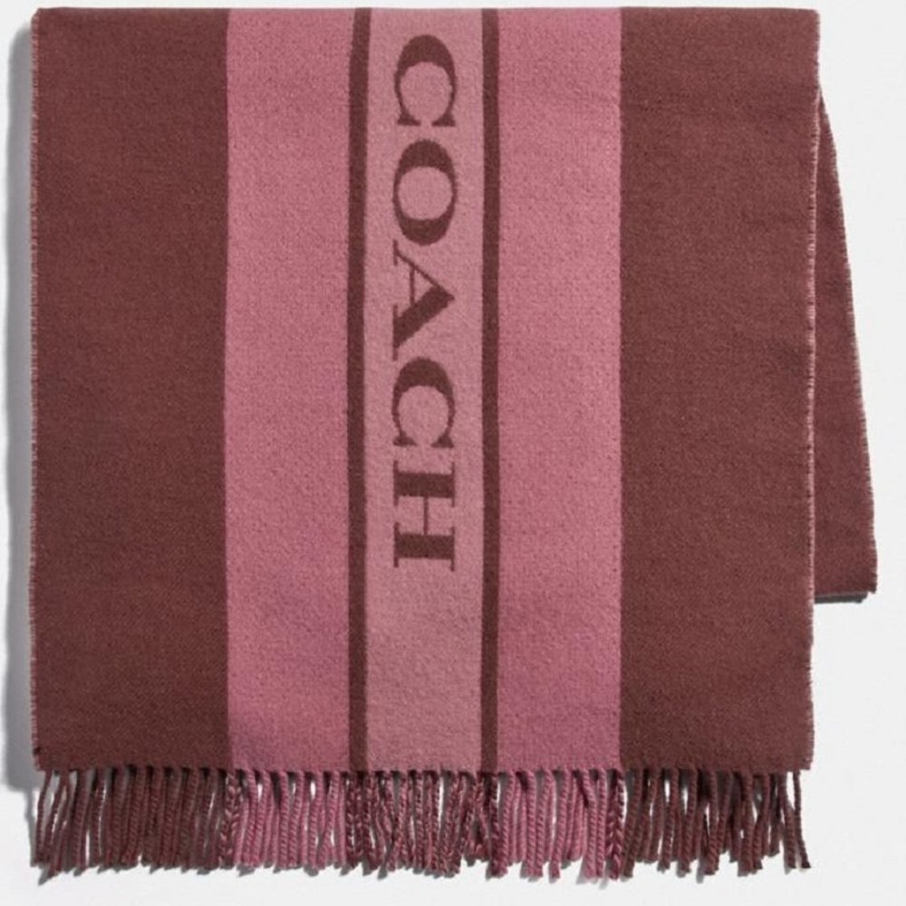 NWT $79 *NEW* Coach Varsity Stripe Oversized Muffler - Picture 2 of 4